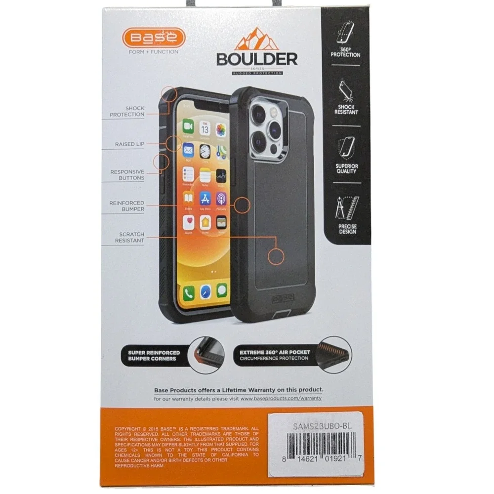 G6. Base Boulder Rugged Series Case‎ For Samsung Galaxy S23 Ultra - Navy Blue